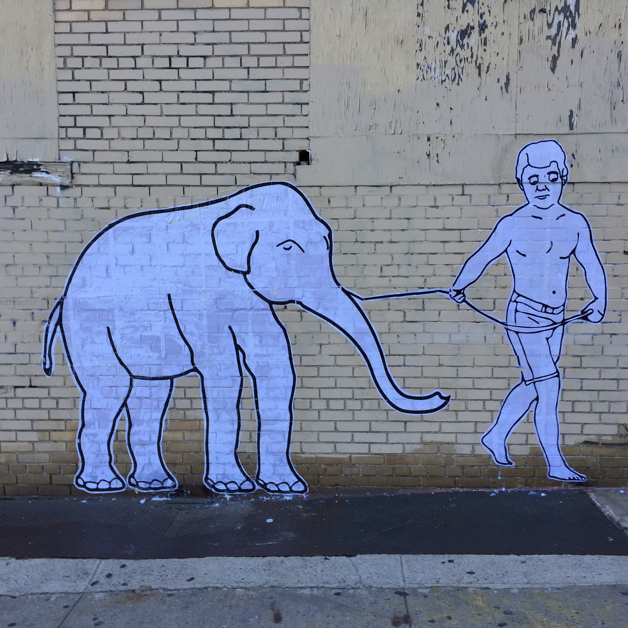 Untitled (Trump Elephant), wheat paste, Hell's Kitchen, New York, 2016