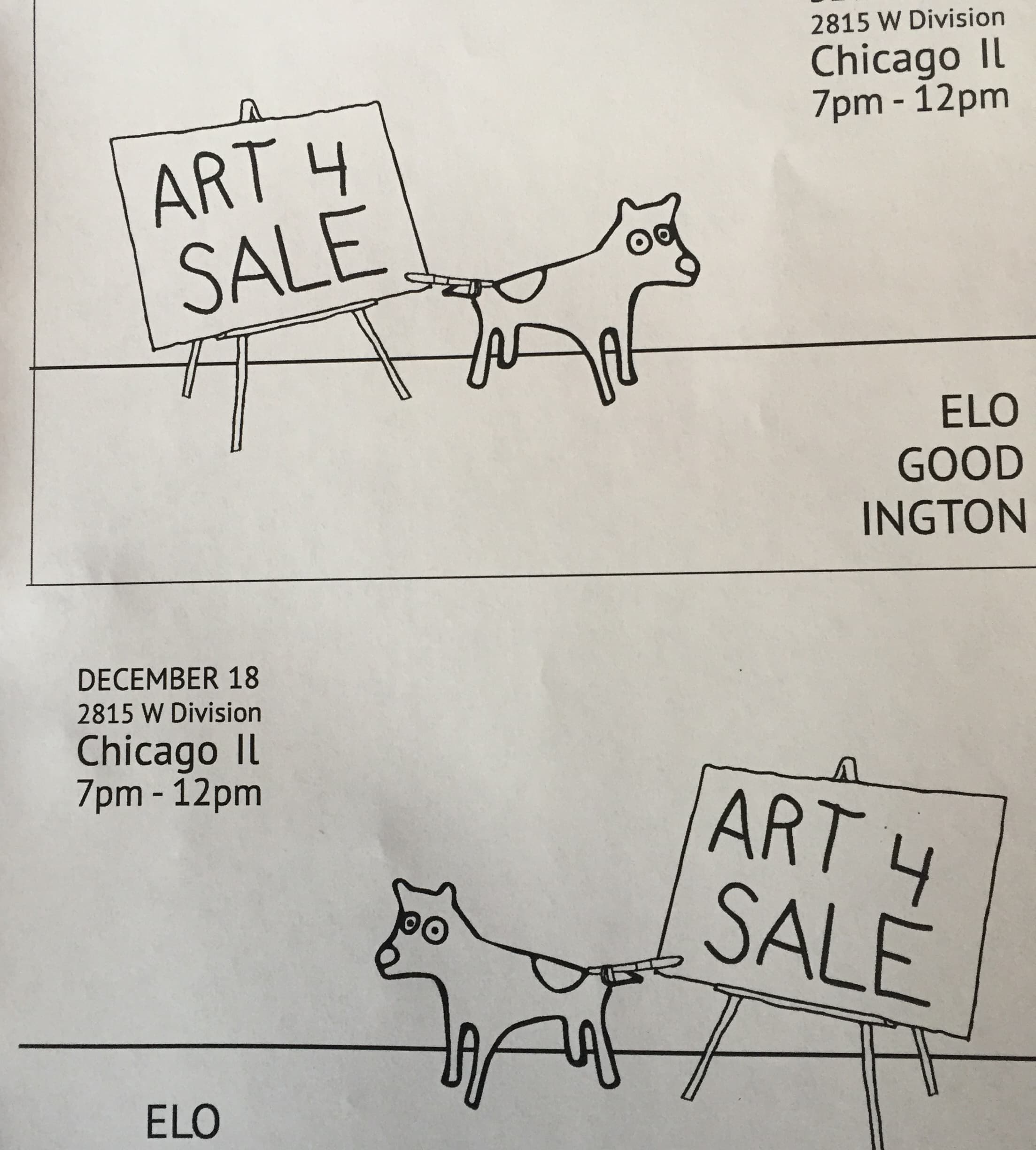 Art 4 Sale exhibition poster, Humboldt Park, Chicago, December 2017